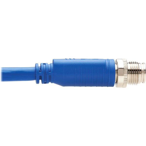 Eaton Tripp Lite Series M12 X-Code Cat6a 10G F/UTP CMR-LP Shielded Ethernet Cable (M12 M/RJ45 M), IP68, PoE, Blue, 1 m (3.3 ft.), TAA - Image 4