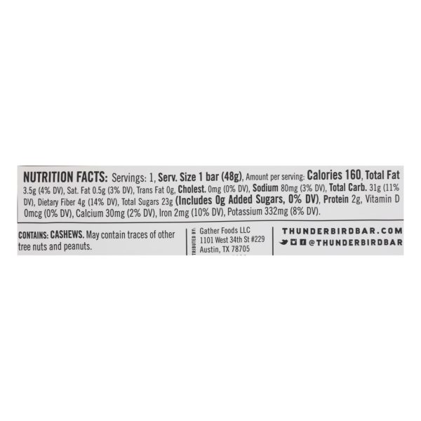 Thunderbird - Bar Cashew Fig Carrot - Case of 12-1.7 OZ - Image 3