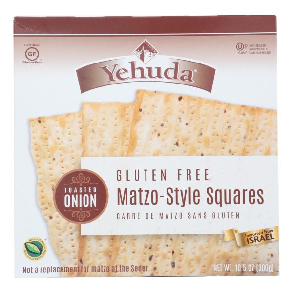 Yehuda Matzo Squares - Toasted Onion - Gluten Free - Case of 12 - 10.5 oz - Image 2