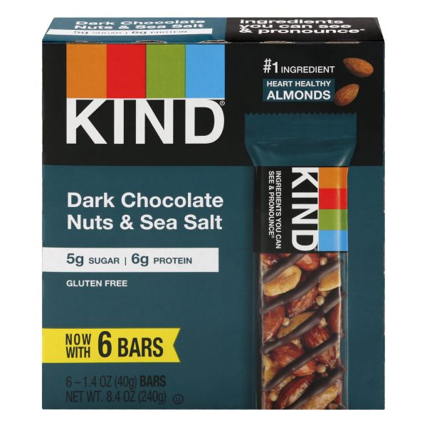 Kind - Bar Dark Chocolate Nuts Sea Salt - Case of 10-6/1.4 OZ - Image 2
