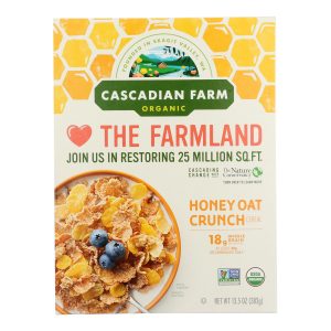 Cascadian Farm Cereal - Organic Corn Flakes Wheat Flakes Whole Grain Oats And Honey - Case of 10 - 13.5 oz.