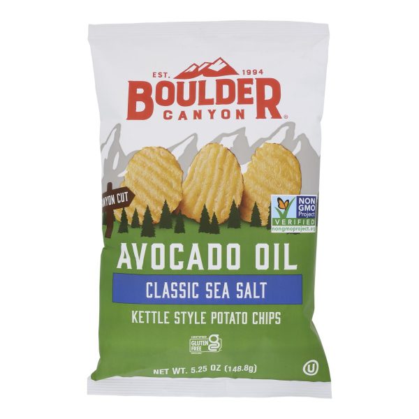 Boulder Canyon - Avocado Oil Canyon Cut Potato Chips - Sea Salt - Case of 12 - 5.25 oz. - Image 3