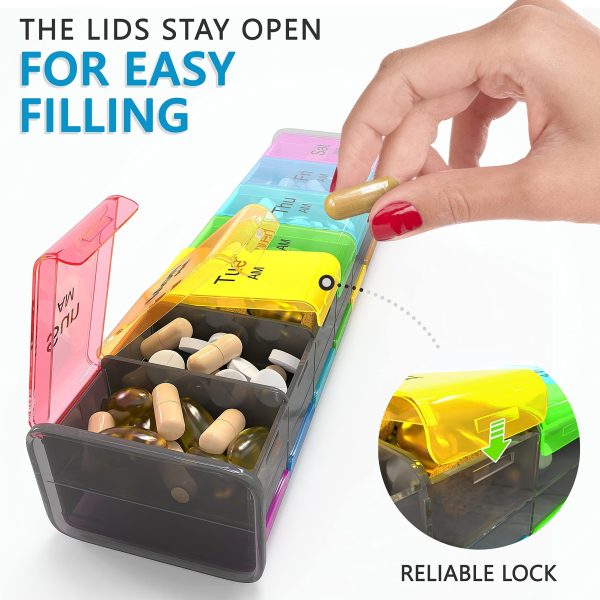 Extra Large Pill Organizer  XXL Pill Box 7 Day   Weekly Pill Organizer with AM PM Large Compartments Big Pill Case for Supplements Jumbo Pill Holder for Vitamins Huge Medicine Organizer 2 Times a Day - Image 8