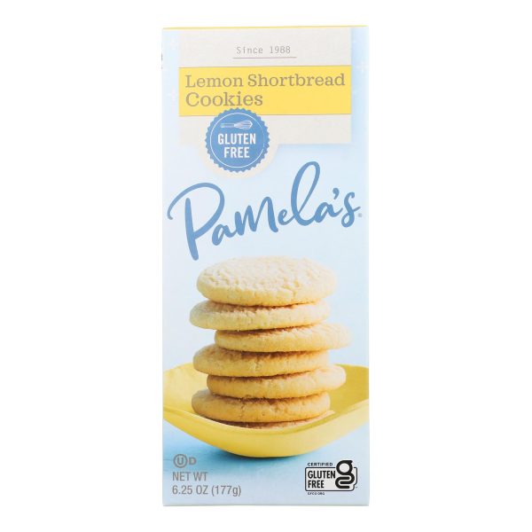 Pamela's Products - Cookies - Lemon Shortbread - Gluten-Free - Case of 6 - 6.25 oz.
