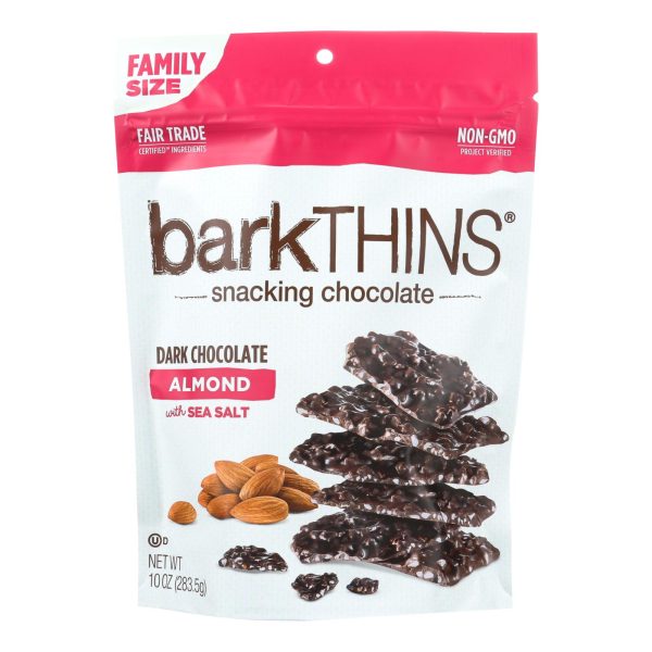 Bark Thins Snacking Dark Chocolate - Almond with Sea Salt - Case of 9 - 10 oz. - Image 2