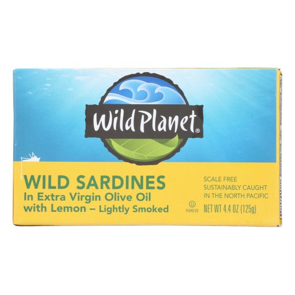 Wild Planet Sardines in Oil - Lemon - Case of 12 - 4.375 oz. - Image 2