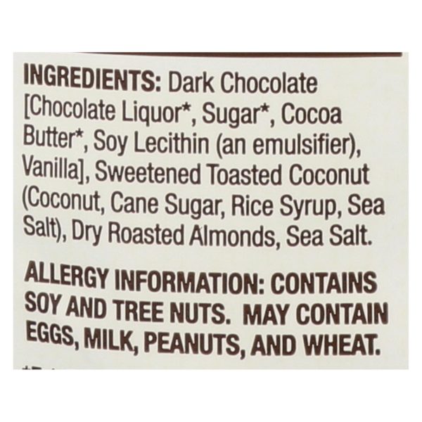 Bark Thins Snacking Chocolate - Dark Chocolate Toasted Coconut with Almonds - Case of 12 - 4.7 oz.