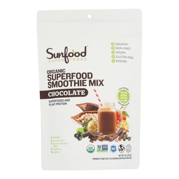 Sunfood - Smoothie Chocolate Sprfd - 1 Each-8 OZ - Image 2