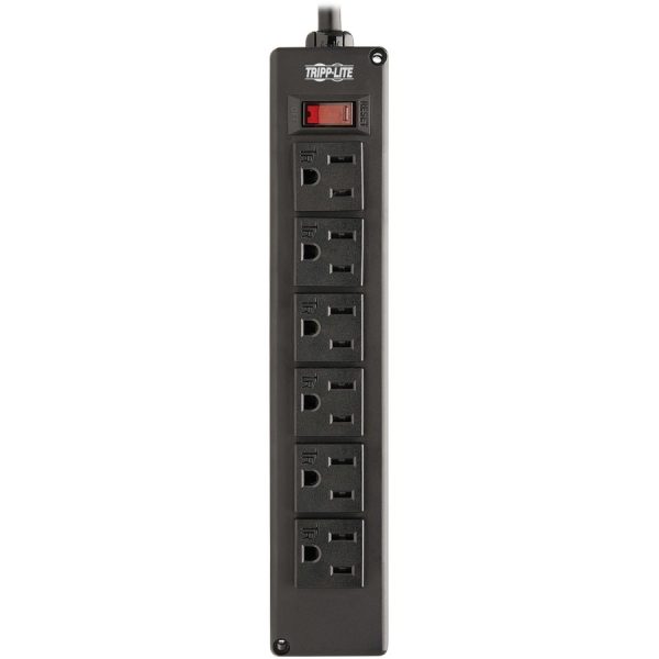 Eaton Tripp Lite Series Safe-IT 6-Outlet Surge Protector - 10 ft. Spiral Cord, 5-15P Plug, 300 Joules, Antimicrobial Protection, Black - Image 2