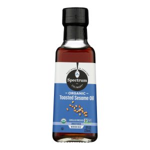 Spectrum Naturals Organic Unrefined Toasted Sesame Oil - Case of 6 - 8 Fl oz.