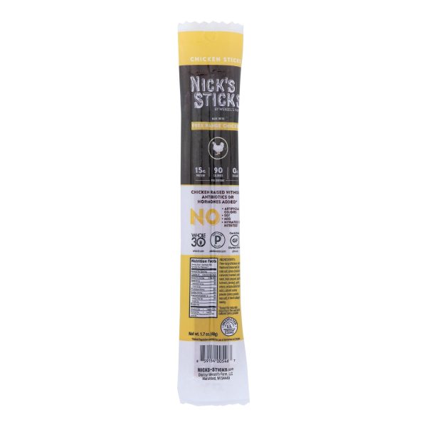 Nick's Sticks - Snack Stk Chicken Fr Rnge - Case of 25 - 1.7 OZ - Image 2