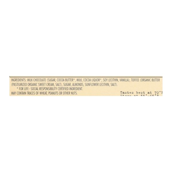 Chocolove Xoxox - Premium Chocolate Bar - Milk Chocolate - Toffee and Almonds - 3.2 oz Bars - Case of 12 - Image 2