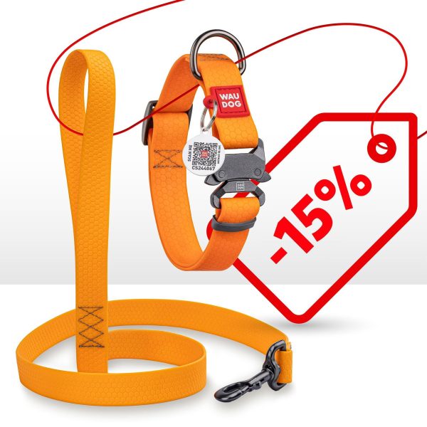 WAUDOG Waterproof Dog Collar   Adjustable Dog Collar for Large Dogs Small and Medium Dogs   Heavy Duty Dog Collars with Durable Metal Clasp and QR Dog Tag   Boy & Girl Dog Collars (Orange) - Image 7