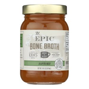 Epic Bone Broth-Beef-Jalapeno Sea Salt  - Case of 6 - 14 FZ