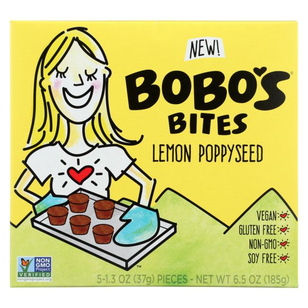Bobo's Oat Bars - Oat Bites Lemon Poppyseed - Case of 6-5/1.3 oz - Image 3