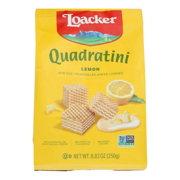 Loacker, Quadratini Lemon Bite Size Wafer Cookies - Case of 6 - 8.82 OZ - Image 2