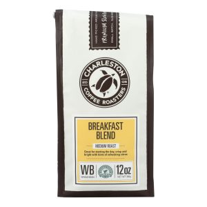 Charleston Coffee Roasters - Coffee Breakfast Blend Whole Bean - Case of 6 - 12 OZ