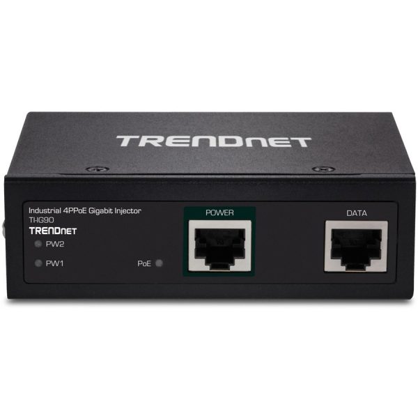 TRENDnet Hardened Industrial 90W Gigabit 4Ppoe Injector,4-Pair Power Over Ethernet, Poe(15.4W), Poe+(30W), 4Ppoe(90W)Power, IP30, DIN-Rail/Wall Mount Included, 4-Pair Poe Up to 100M (328 ft.),TI-IG90 - Image 2