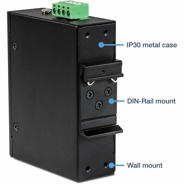 TRENDnet Hardened Industrial 90W Gigabit 4Ppoe Injector,4-Pair Power Over Ethernet, Poe(15.4W), Poe+(30W), 4Ppoe(90W)Power, IP30, DIN-Rail/Wall Mount Included, 4-Pair Poe Up to 100M (328 ft.),TI-IG90 - Image 8