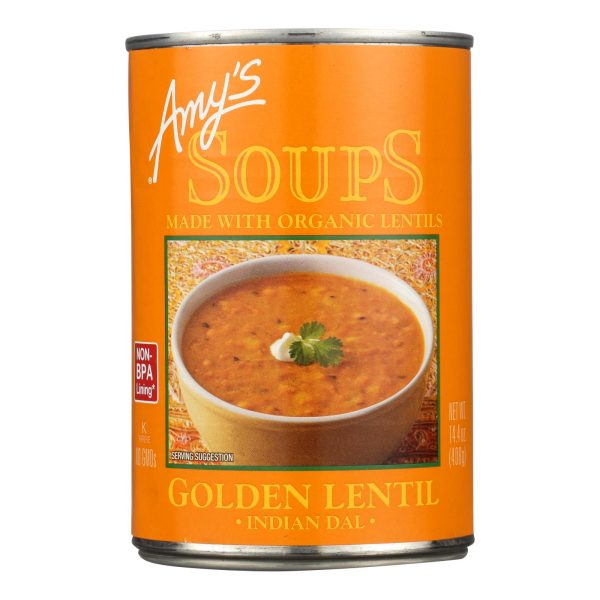 Amy's - Soup - Organic - Lentil - Golden - Case of 12 - 14.4 oz - Image 3