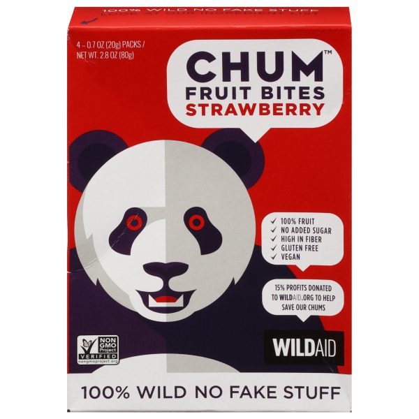 Chum Fruit Bites - Fruit Bites Strawberry 4pk - Case of 6-2.8 OZ