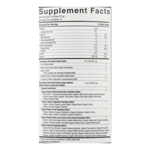 Genceutic Naturals Plant Head Real Meal - Chocolate - 2.3 lb - Image 3