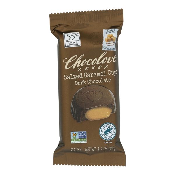 Chocolove - Cup Salted Caramel Dark Chocolate - Case of 10 - 1.2 ounces - Image 2