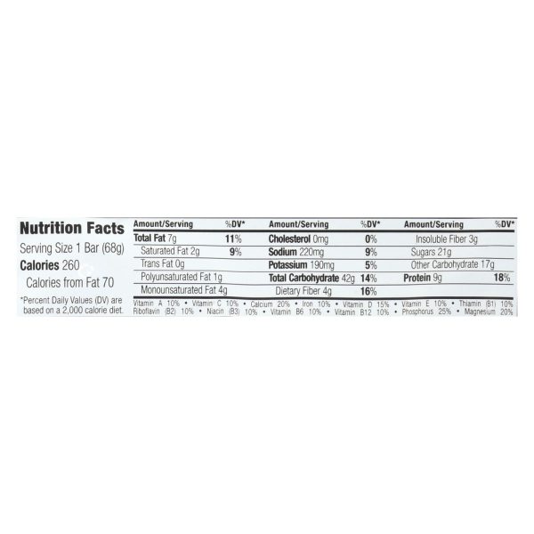Clif Bar - Organic White Chocolate Macadamia Nut - Case of 12 - 2.4 oz