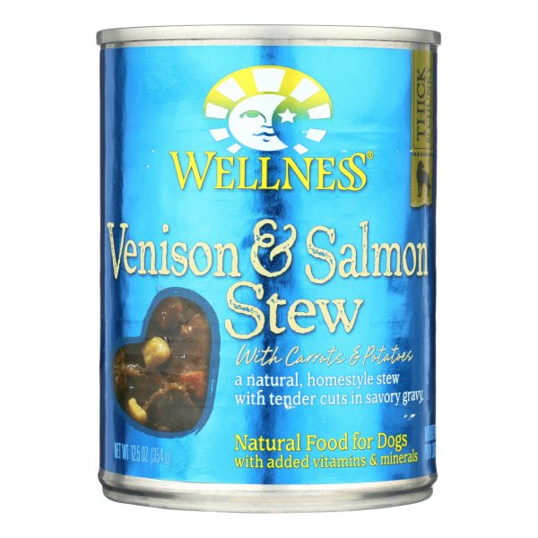 Wellness Pet Products Dog Food - Venison and Salmon with Potatoes and Carrots - Case of 12 - 12.5 oz. - Image 2