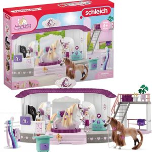 Schleich Horse Club Sofia's Beauties Horse Beauty Salon Stable with Brushing Accessories and Figurines Playset 99 Piece Horse Beauty Salon Toy for Grooming and Brushing, Gift for Kids Age 4+