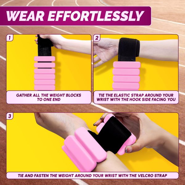 2Ct Ankle Weights for Women   Waterproof Ankle Weights 2 Lbs Water Ankle Weights for Pool Exercise Ankle Weights Pilates Weights Weighted Bangles   Bangle Weights for Women Pink Ankle Weights for Pool - Image 4