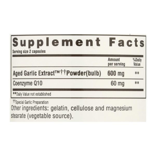 Kyolic - Aged Garlic Extract CoQ10 Formula 110 - 100 Capsules - Image 3