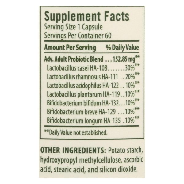 Flora Advanced Adult's Probiotic Dietary Supplement  - 1 Each - 60 CAP - Image 2