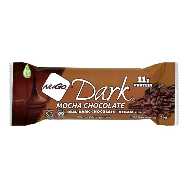 NuGo Nutrition Bar - Dark - Mocha Chocolate - 50 g - Case of 12 - Image 2