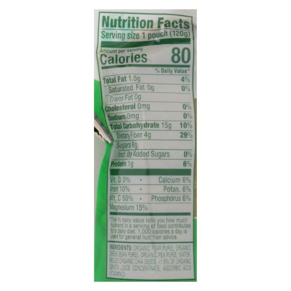 Happy Tot Toddler Food - Organic - Stage 4 - Green Beans Pear and Pea - 4.22 oz - case of 16 - Image 3