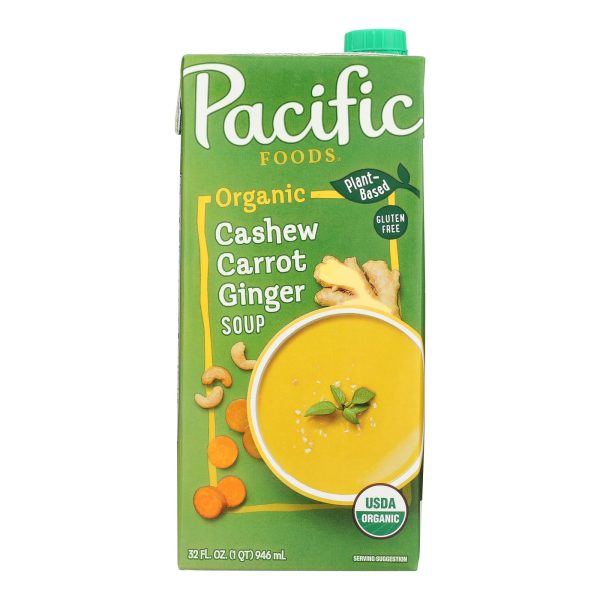 Pacific Natural Foods Carrot Ginger Soup - Organic Cashew - Case of 12 - 32 Fl oz. - Image 3