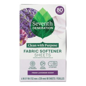 Seventh Generation - Fabric Softener Sheets Eucalyptus & Lavender - Case of 4-80 CT