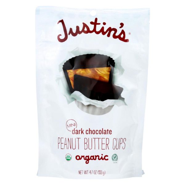 Justin's Nut Butter Peanut Butter Cups - Organic - Dark Chocolate - Mini - Case of 6 - 4.7 oz. - Image 2