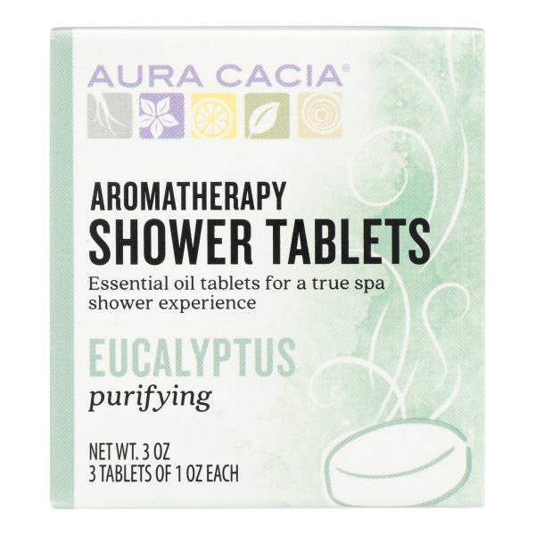 Aura Cacia - Purifying Aromatherapy Shower Tablets Eucalyptus - 3 Tablets - Image 2