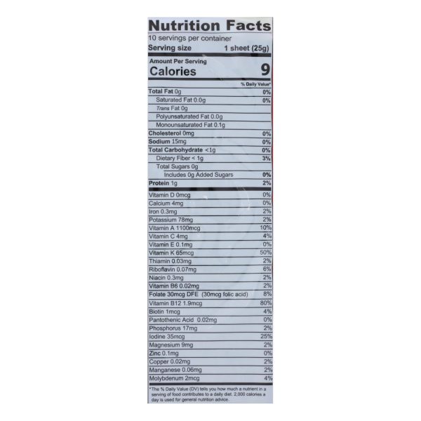 Emerald Cove Organic Pacific Sushi Nori - Toasted - Silver Grade - 10 Sheets - Case of 6 - Image 2