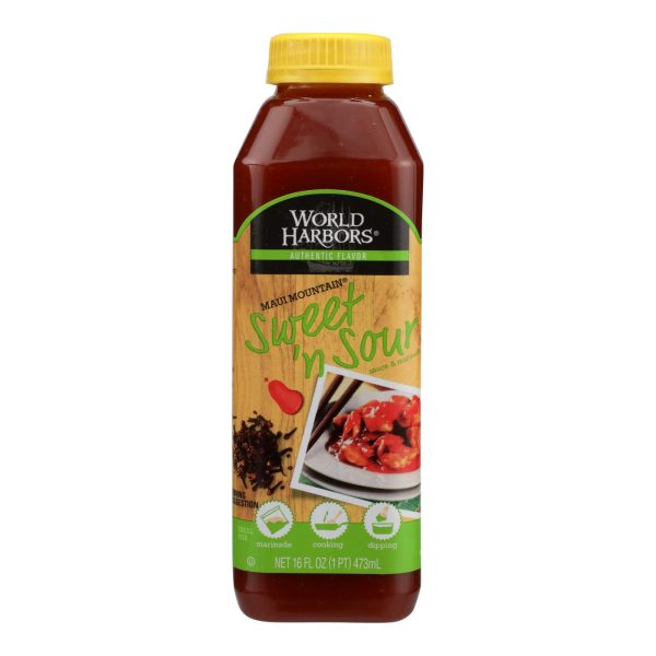 World Harbor Maui Mountain Hawaiian Style Sweet and Sour Sauce - Case of 6 - 16 Fl oz. - Image 3