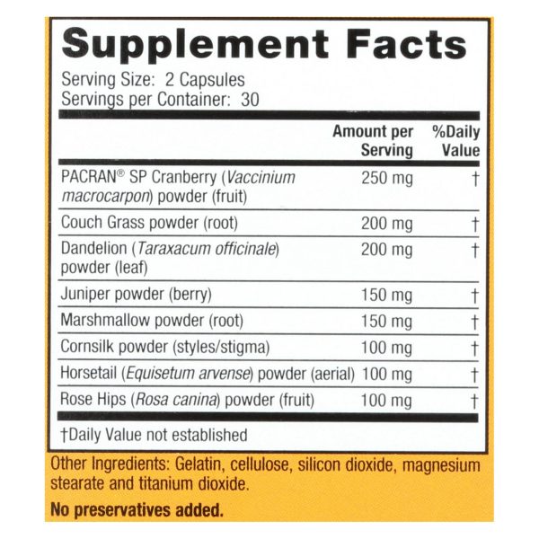 Nature's Secret Urinary Cleans and Flush with Cranberry Extract - 60 Capsules