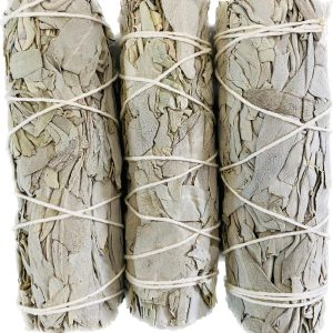Bholi Sage Plus White Sage Sticks Pack of 3 Sage Smudge Kit 4'' Long Dried Sage Sticks for Meditation Smudging and Cleansing Getting Rid of Negative Energy