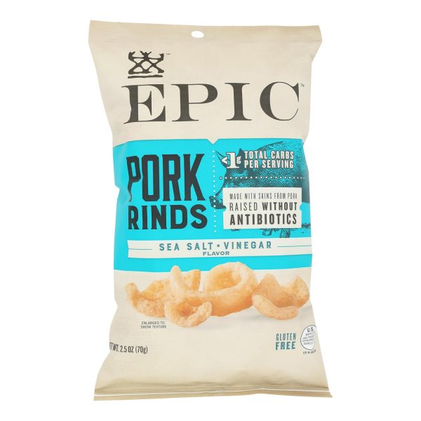 Epic - Pork Rinds Sea Salt Vinegar - Case of 12-2.5 OZ - Image 3