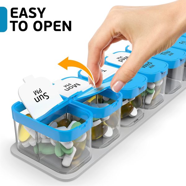 Huge Extra Large Pill Organizer — XL Daily Pill Box — 7 Day Am Pm Pill Case Jumbo Pill Container — Supplement Organizer — Twice A Day Big Pill Organizer - Image 5