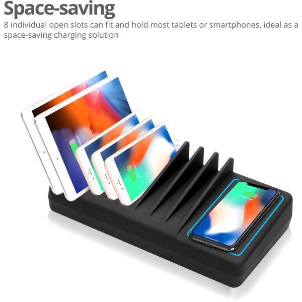 SIIG 10-Port USB-A/C & Wireless Charging Station With Ambient Light Deck - Image 2