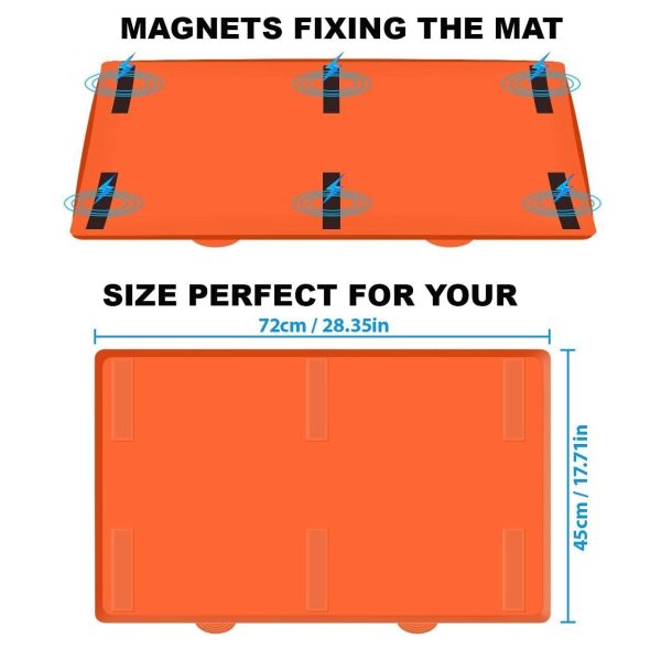 Silicone Griddle Mat | Food Grade Silicone Grill Mat | Protect the Top Surface from Insects by Magnetic Blackstone 28” Silicone Griddle Cover in Orange Color with Silicone Utensil Rest - Image 2