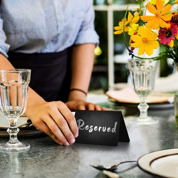 20 Pack Mini Chalkboard Tent Signs for Food   Buffet  Party Table Tent  Wedding   Chalkboard Food Labels   Chalk Name Tag   Food Labels Tags for Party Buffet Table   Tabletop Chalkboard Signs - Image 5