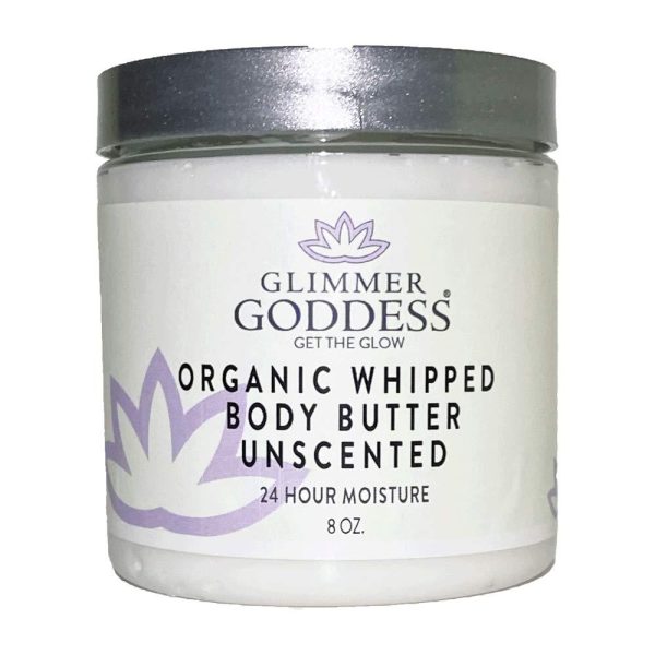 Organic Whipped Body Butter   Unscented Vegan 24 hour Hydration Reduces Stretch Marks For Eczema and all Skin Types Baby Friendly Organic Ingredients 8 oz