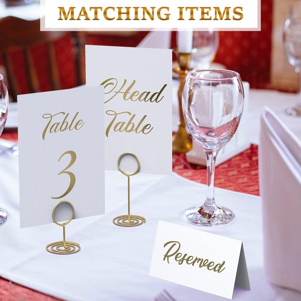 Gold Table Numbers 1 30 for Wedding Reception   Gold Foil Table Number Cards 4x6 Inch with Head & Gift Table   Restaurant Table Numbers   Wedding Numbers for Tables Card Stock Wedding Table Numbers - Image 8